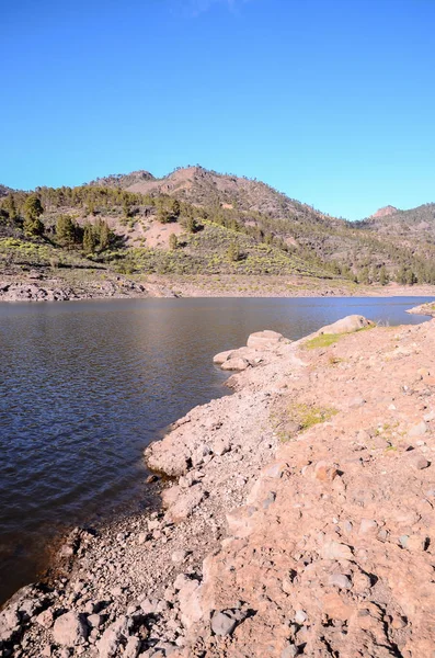 Dark Water Lake Kanárských Ostrovech Gran Canaria Španělsko — Stock fotografie