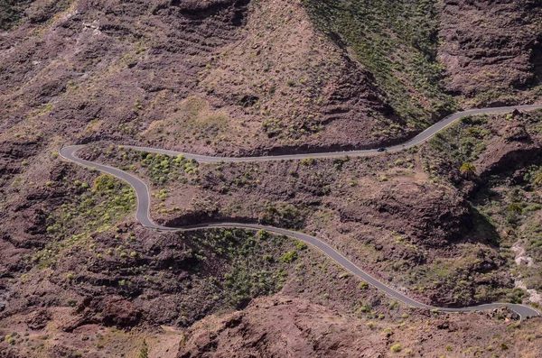 Veduta Aerea Una Strada Asfaltata Nelle Isole Canarie — Foto Stock