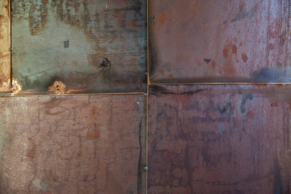 Wall Made Rusty Big Panels — Stock Photo, Image