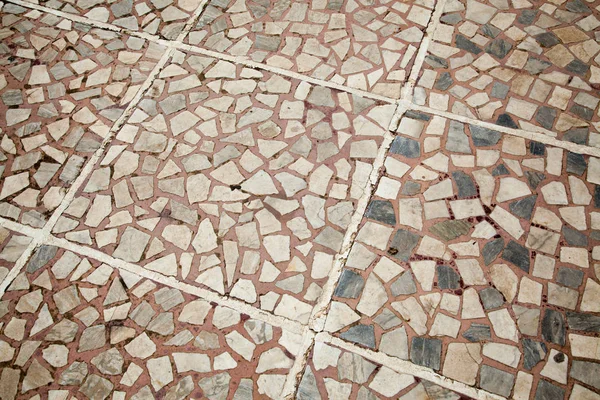 Cobblestone Pavimentação Feita Com Pedras Multi Coloridas — Fotografia de Stock