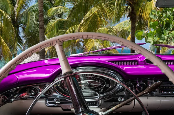 Αμερικάνικο Αυτοκίνητο Αντίκα Innenaischt Στο Varadero Beach Cuba — Φωτογραφία Αρχείου