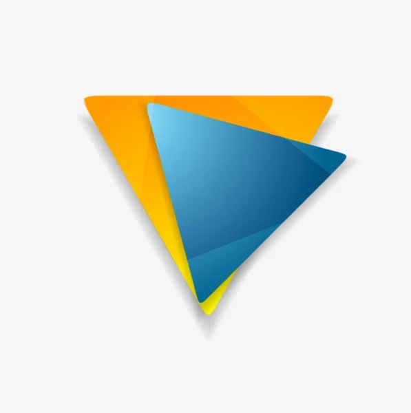 Sfondo Forme Astratte Triangolo Logo Tecnologia Colori Blu Arancio — Foto Stock