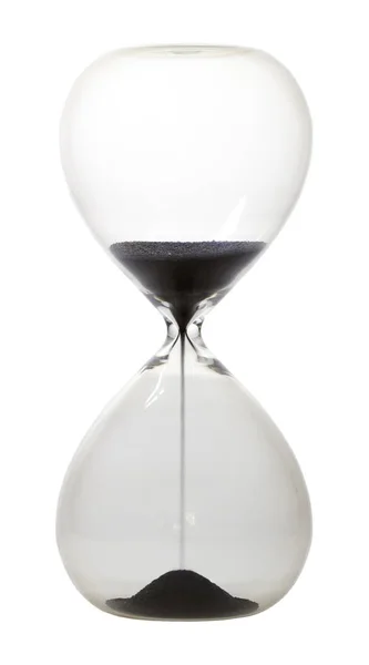 Sablier Pour Mesurer Temps Une Minute Devant Fond Blanc — Photo