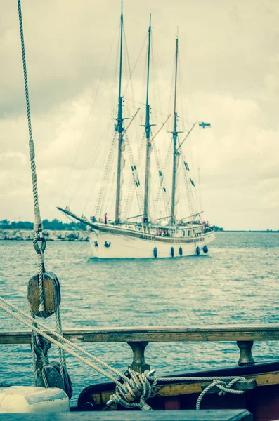 港の古い帆船の音 — ストック写真