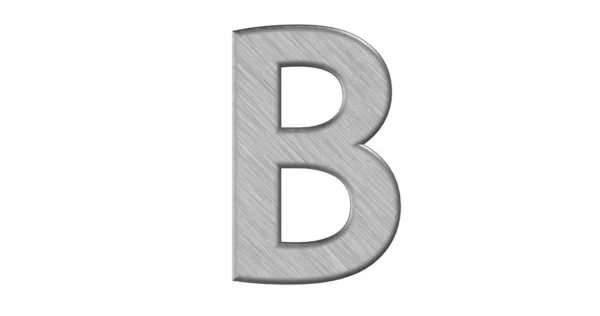 Рендеринг Буквы Кисти Металла Белом Изолированном Фоне — стоковое фото