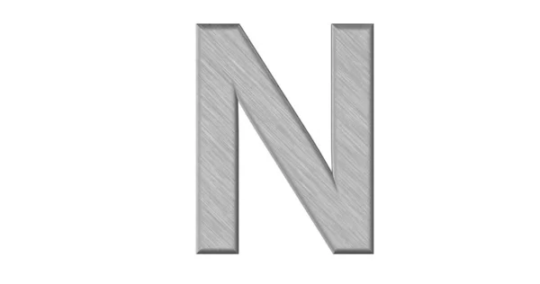 Рендеринг Буквы Кистью Металла Белом Изолированном Фоне — стоковое фото