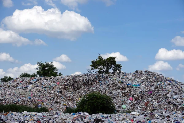 Discarica Nel Paesaggio Naturale Con Rifiuti Riciclare — Foto Stock