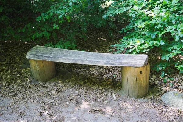 Simple Wooden Bench Park — Stock Photo, Image