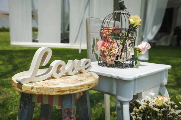 Madera Hecha Mano Decoración Boda Bienvenida — Foto de Stock