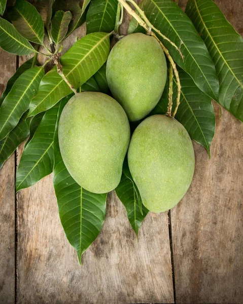 Green Mango Wood Background — Stock Photo, Image