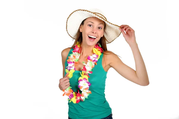 Cheerful Girl Leaving Sunny Holidays Royalty Free Stock Images
