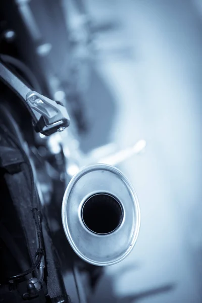 Färgbild Motorcykel Avgasröret — Stockfoto