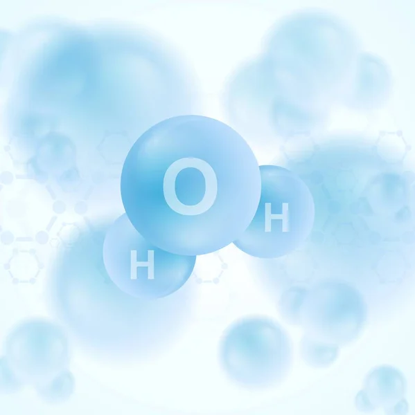 H2O Voda Modrá Molekula Abstraktní Design — Stock fotografie