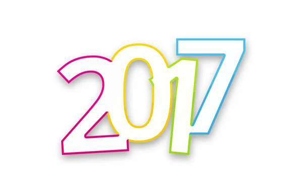 Ευτυχισμένο Νέο Έτος 2017 Χρώμα Σχεδίου Της Εκτύπωσης Δαπέδου — Φωτογραφία Αρχείου