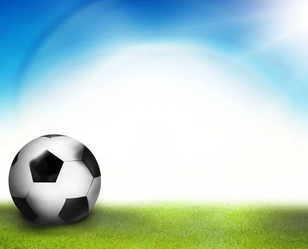 Rendering Soccer Sonniger Himmel Ozean Design — Stockfoto