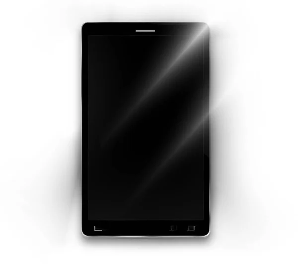 白い背景に黒い画面が隔離されたスマートフォン — ストック写真