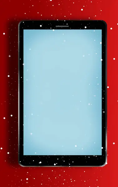 Snowflakes Mobile Phone Copy Space — Stock Photo, Image