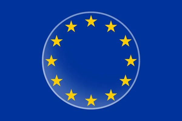 Europas Stjärnor Blå Flaggsymbol — Stockfoto