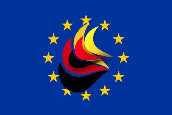 Europa Flagga Ursprungliga Färger — Stockfoto