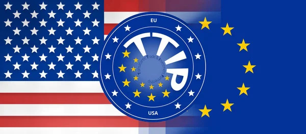 Koncept Pozadí Vlajky Usa Evropa — Stock fotografie