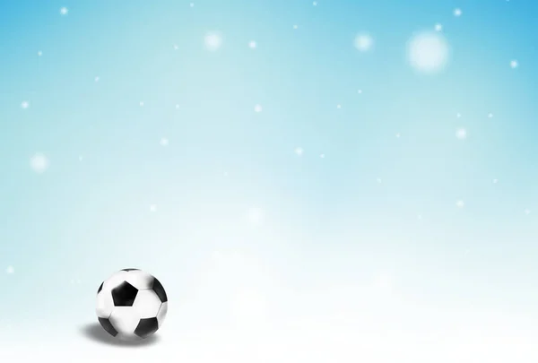 Pelota Fútbol Fútbol Ilustración Invierno Fondo — Foto de Stock