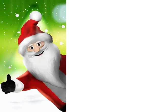 Christmas Santa Claus Duimschroef Opwaarts Illustratie — Stockfoto