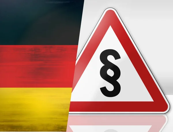 Señal Advertencia Alemana — Foto de Stock