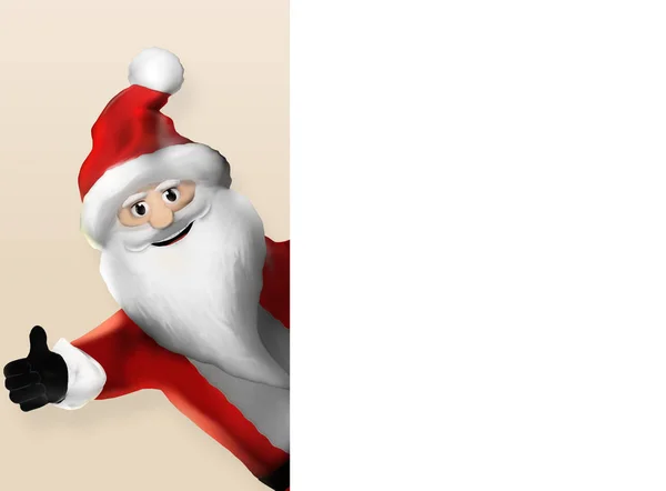 Boże Narodzenie Santa Claus Kciuki Góry Ilustracja — Zdjęcie stockowe