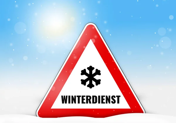 German Language Winterdienst Winter Service — Stock Photo, Image