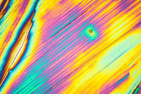 Krystaly Polarizovaném Světle Textura Mikroskopických Buněk — Stock fotografie