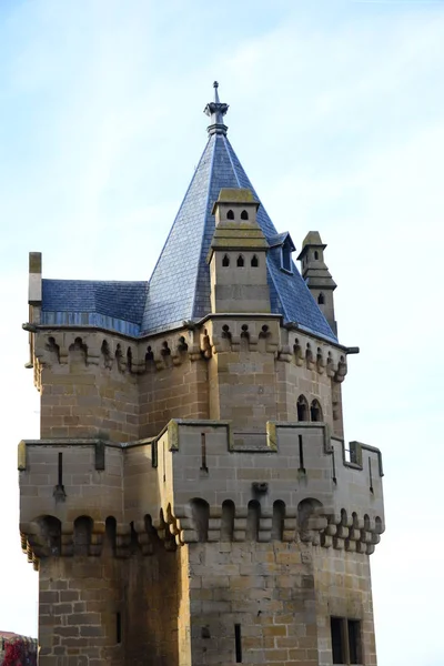 Іспанія Алеліт Провінція Наварра Фасади Будинків Замок — стокове фото
