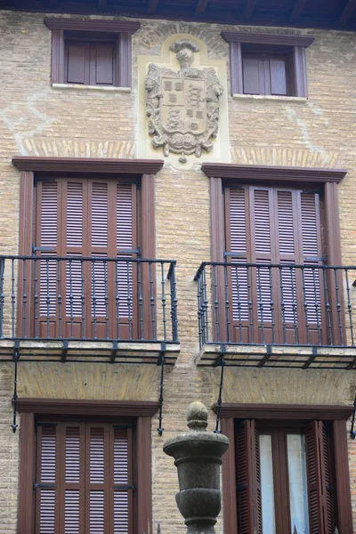 Hiszpanie Ujune Prowincja Navarra Fasady Domów Widok Miasto — Zdjęcie stockowe