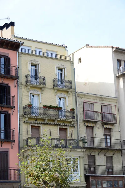 Spanje Pamplona Provincie Navarra Gevels Van Huizen Uitzicht Stad — Stockfoto