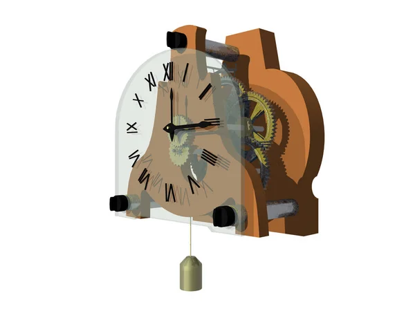 Relógio Parede Com Trabalho Roda Liberado — Fotografia de Stock