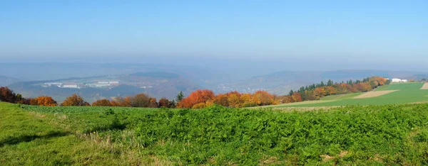 Overlooking Moselle Valley Traben Trarbach Mont Royal Enkirch Rightmost Starkenburg — Stock Photo, Image