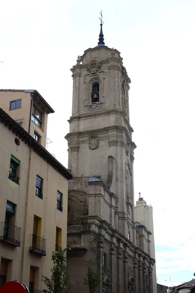 Spanje Huesca Provincie Navarra Huizen Gevels Uitzicht Stad — Stockfoto