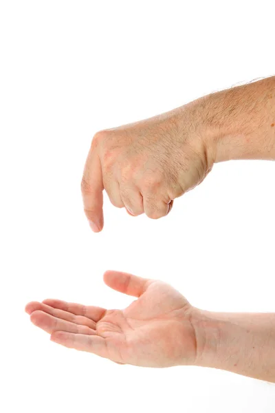 Närbild Mänsklig Hand Håller Knytnäve — Stockfoto