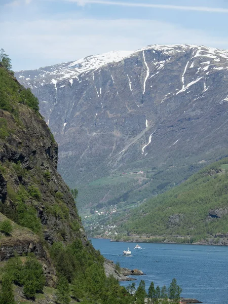 Norveç Doğa Manzarası Arka Planı Üzerine — Stok fotoğraf