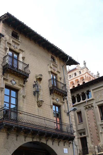 Hiszpanie Ofiary Prowincja Gerona Domy Fasady Domów Widok Miasto — Zdjęcie stockowe