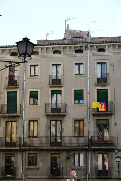 Spanyolország Áldozat Gerona Tartomány Házak Ház Homlokzatok Kilátás Városra — Stock Fotó