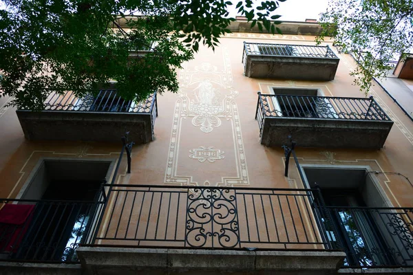 Espagne Gerona Province Gerona Maisons Façades Maison Vue Sur Ville — Photo