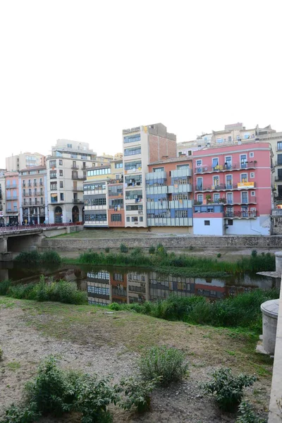 Spanyolország Gerona Gerona Tartomány Házak Ház Homlokzatok Kilátás Városra — Stock Fotó