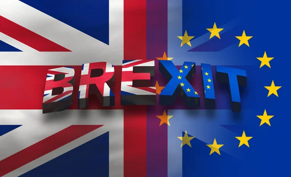 Brexit Royaume Uni Drapeau Illustration Fond Render — Photo