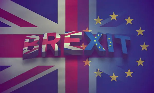 Brexit Egyesült Királyság Zászló Háttér Illusztráció Render — Stock Fotó