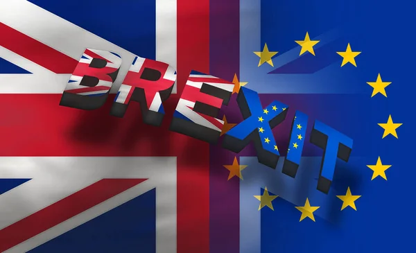 Brexit Royaume Uni Drapeau Illustration Fond Render — Photo