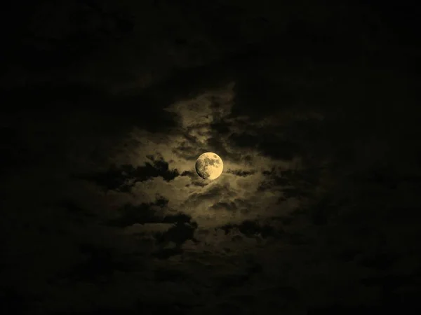 Hold Égen Éjszaka Hold — Stock Fotó