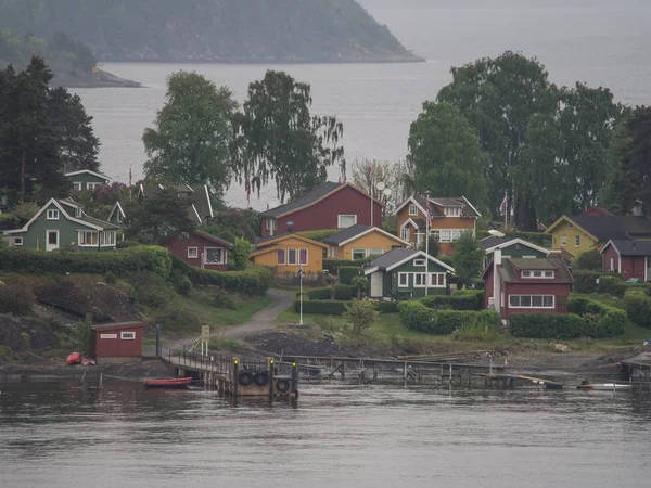 Oslo Capitale Della Norvegia Trova Sulla Costa Meridionale Dei Paesi — Foto Stock