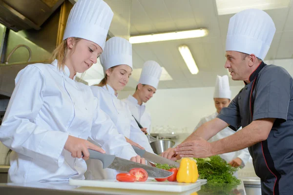 Chef Kok Onderwijs Studenten Catering Cursus — Stockfoto