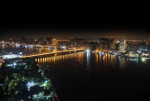 Aerial View Nile River Bridge Cairo Egypt — Stock Photo, Image