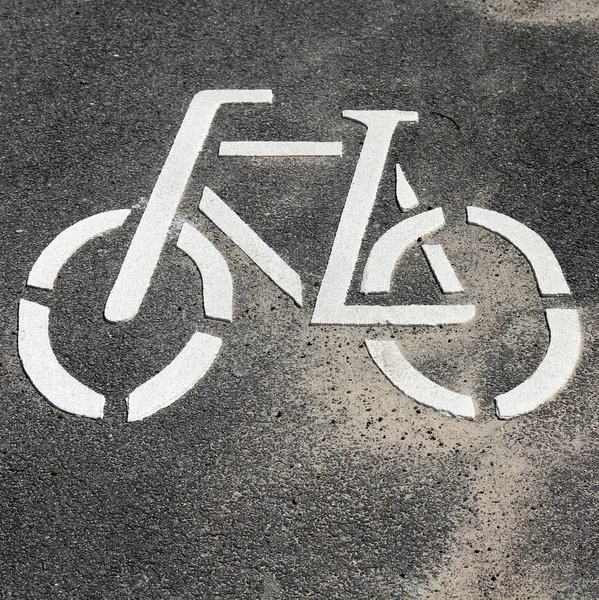 Велосипедный Знак Дороге — стоковое фото